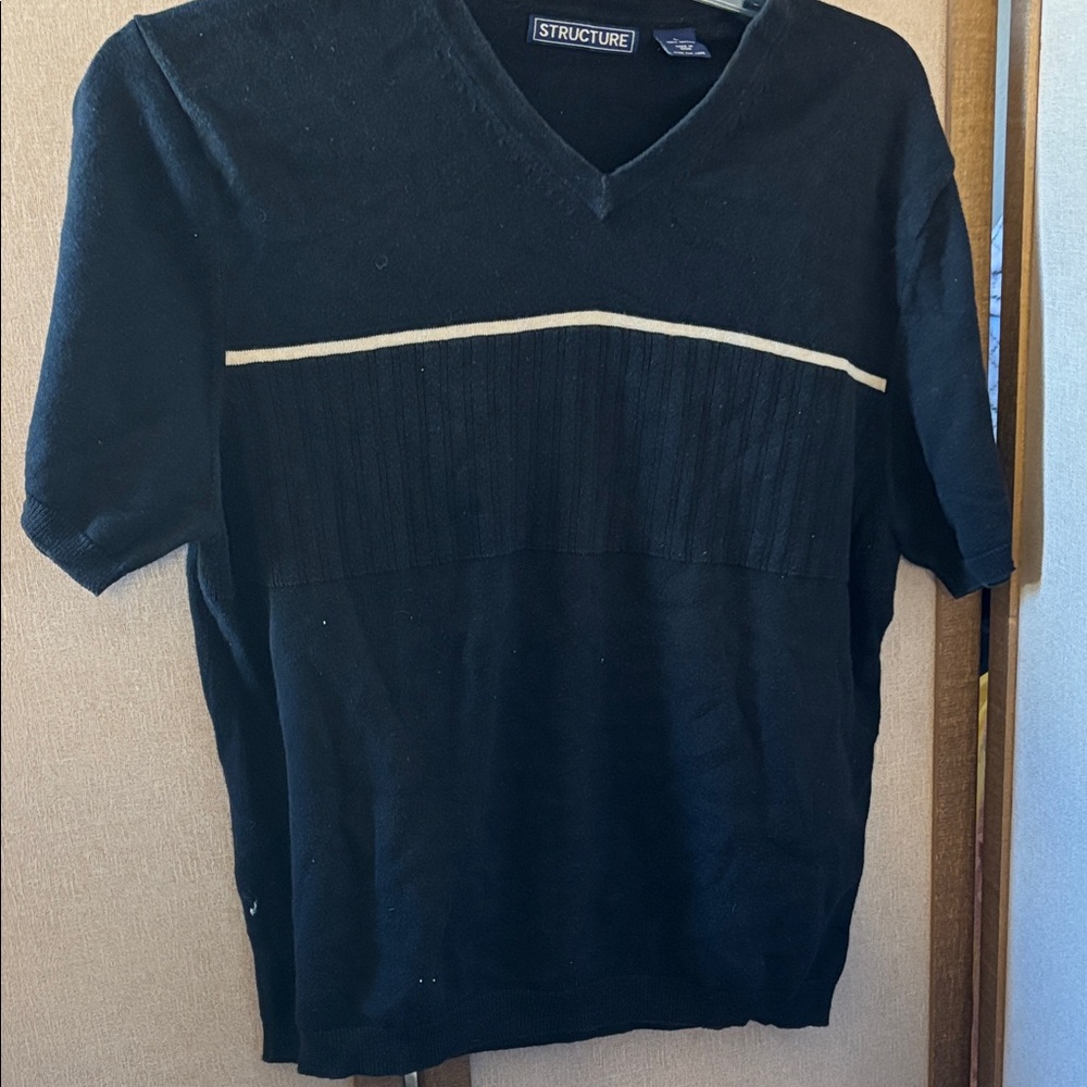 FINAL MARKDOWN Structure Men's Black V-Neck Sweater large
